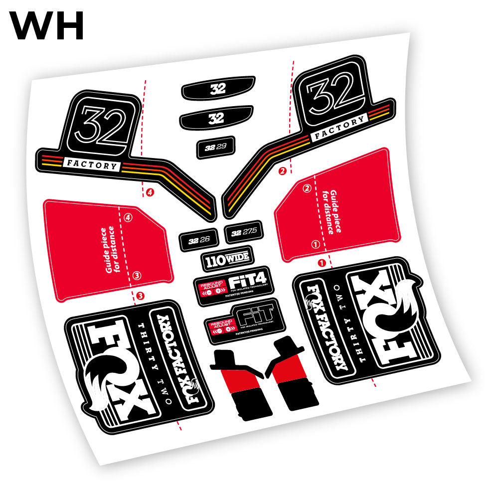 Stickers Fox Factory Float 32 Kashima 2016 compatibles Autocollants fourche
