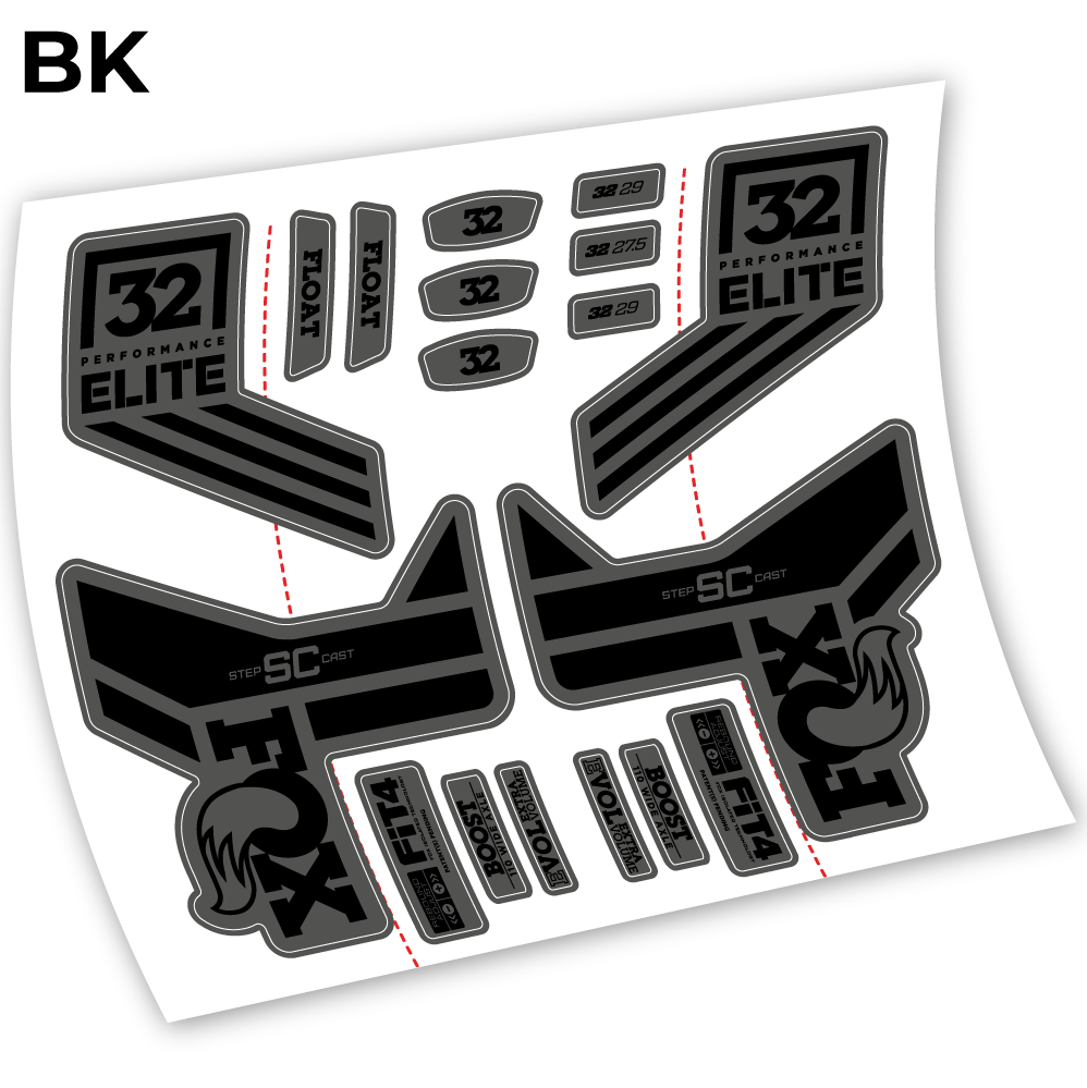 Stickers Fox SC 32 Elite Performance 2018 compatibles Autocollants fourche