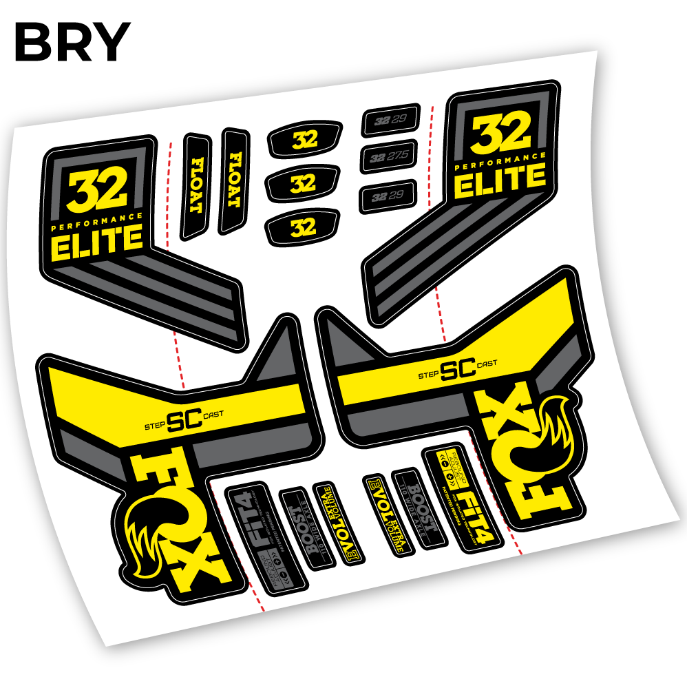 Stickers Fox SC 32 Elite Performance 2018 compatibles Autocollants fourche