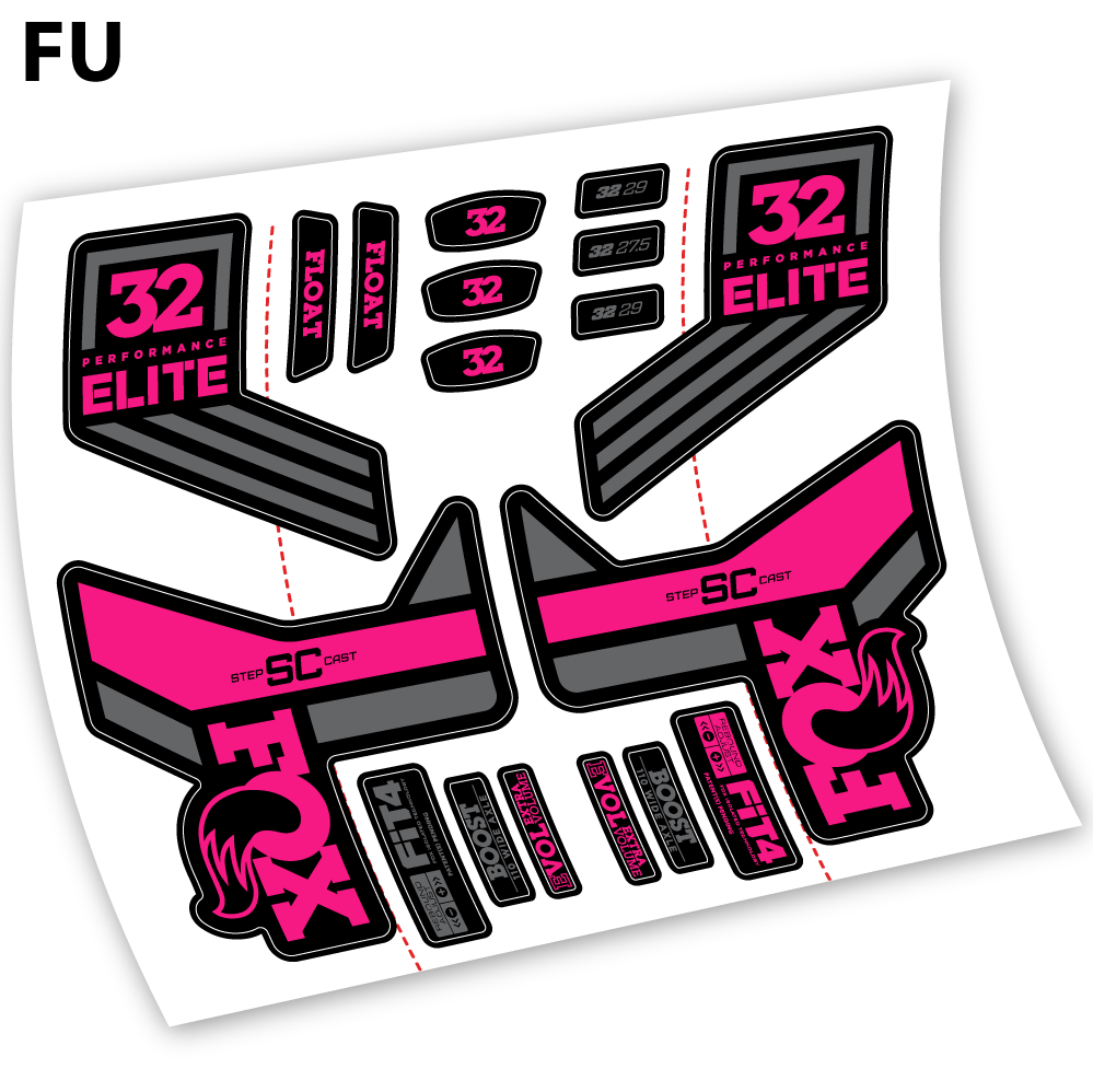 Stickers Fox SC 32 Elite Performance 2018 compatibles Autocollants fourche