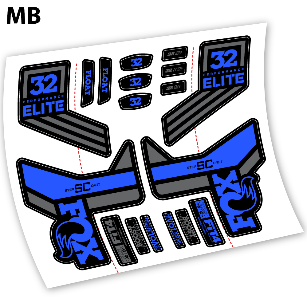 Stickers Fox SC 32 Elite Performance 2018 compatibles Autocollants fourche