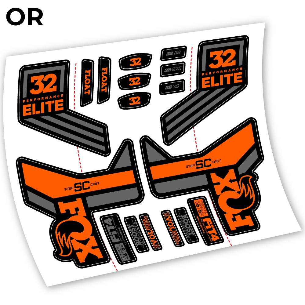 Stickers Fox SC 32 Elite Performance 2018 compatibles Autocollants fourche
