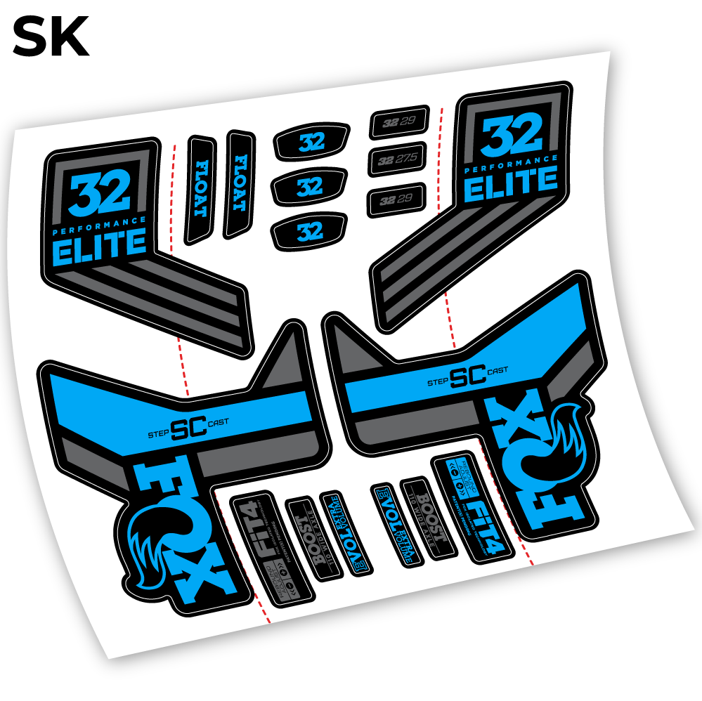 Stickers Fox SC 32 Elite Performance 2018 compatibles Autocollants fourche