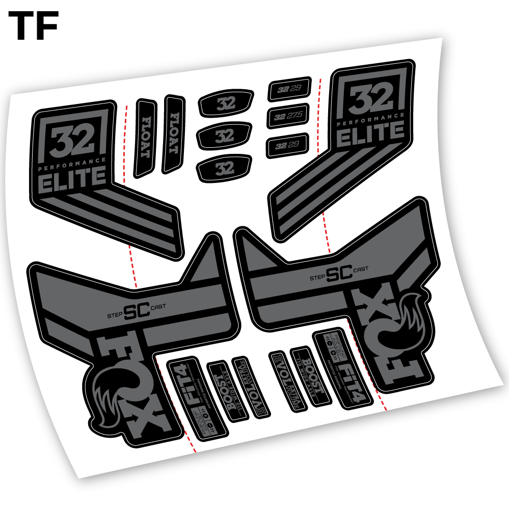 Stickers Fox SC 32 Elite Performance 2018 compatibles Autocollants fourche