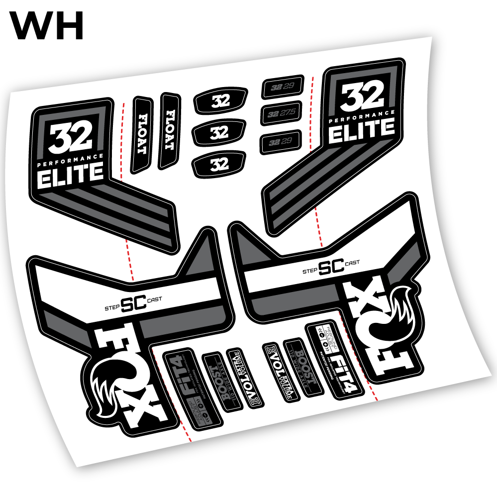 Stickers Fox SC 32 Elite Performance 2018 compatibles Autocollants fourche