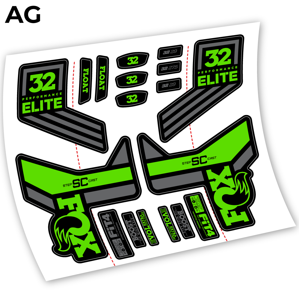 Stickers Fox SC 32 Elite Performance 2018 compatibles Autocollants fourche