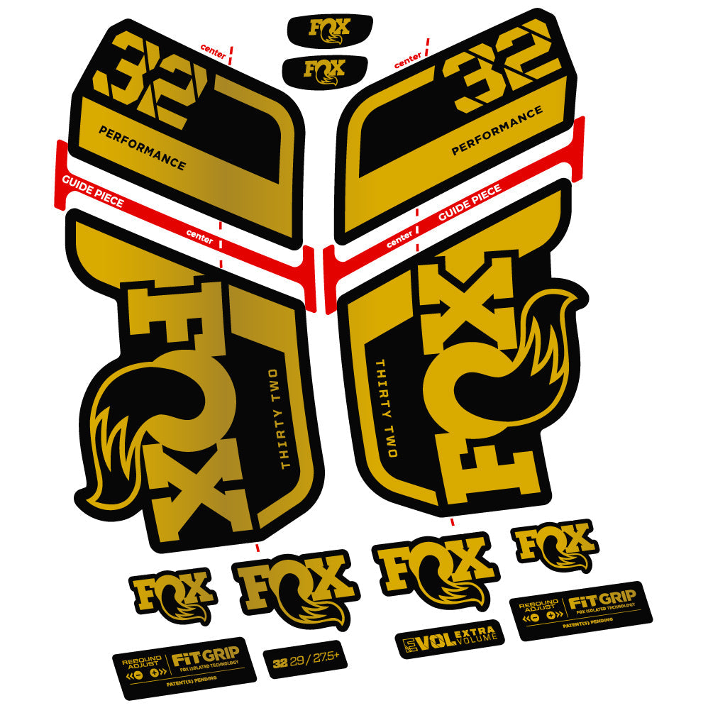 Stickers Fox 32 Performance 2022 VEC compatibles Autocollants fourche VTT