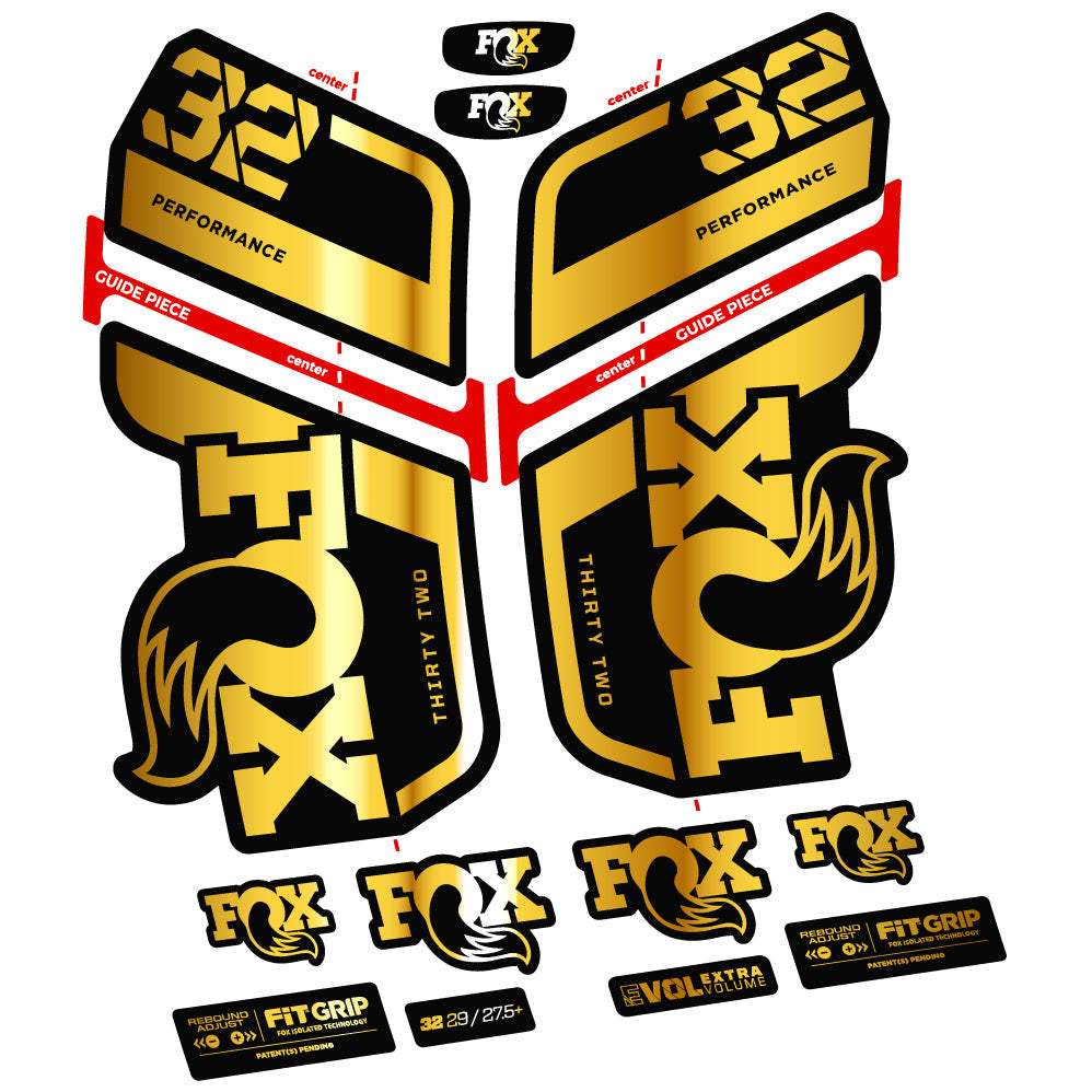 Stickers Fox 32 Performance 2022 VEC compatibles Autocollants fourche VTT