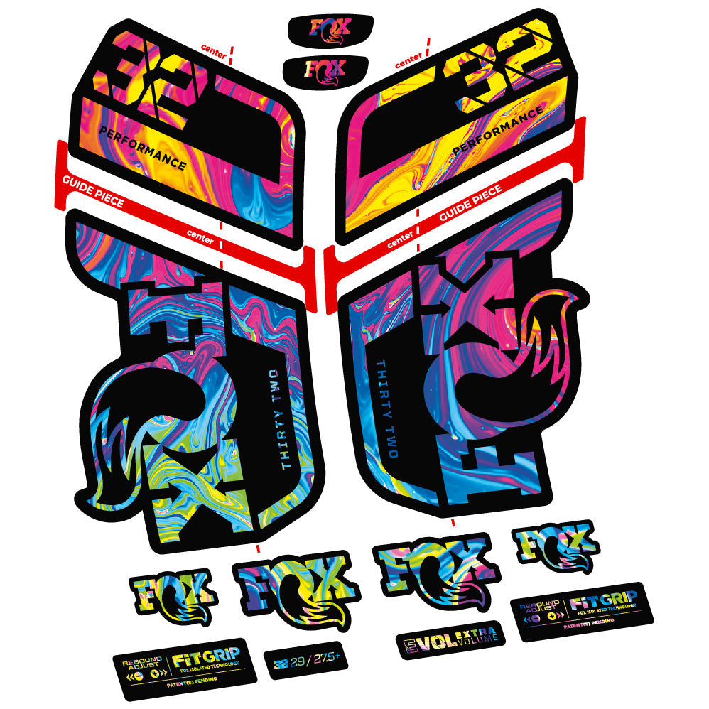 Stickers Fox 32 Performance 2022 VEC compatibles Autocollants fourche VTT