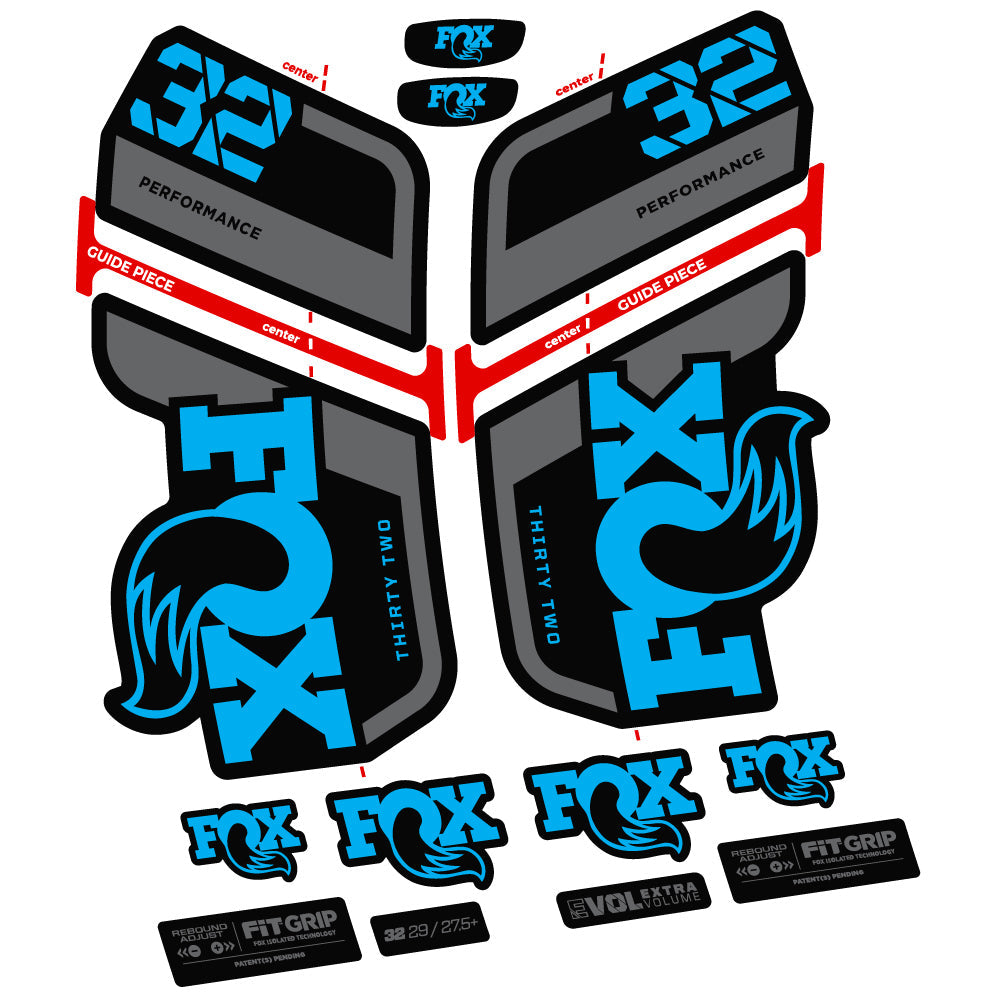 Stickers Fox 32 Performance 2022 VEC compatibles Autocollants fourche VTT