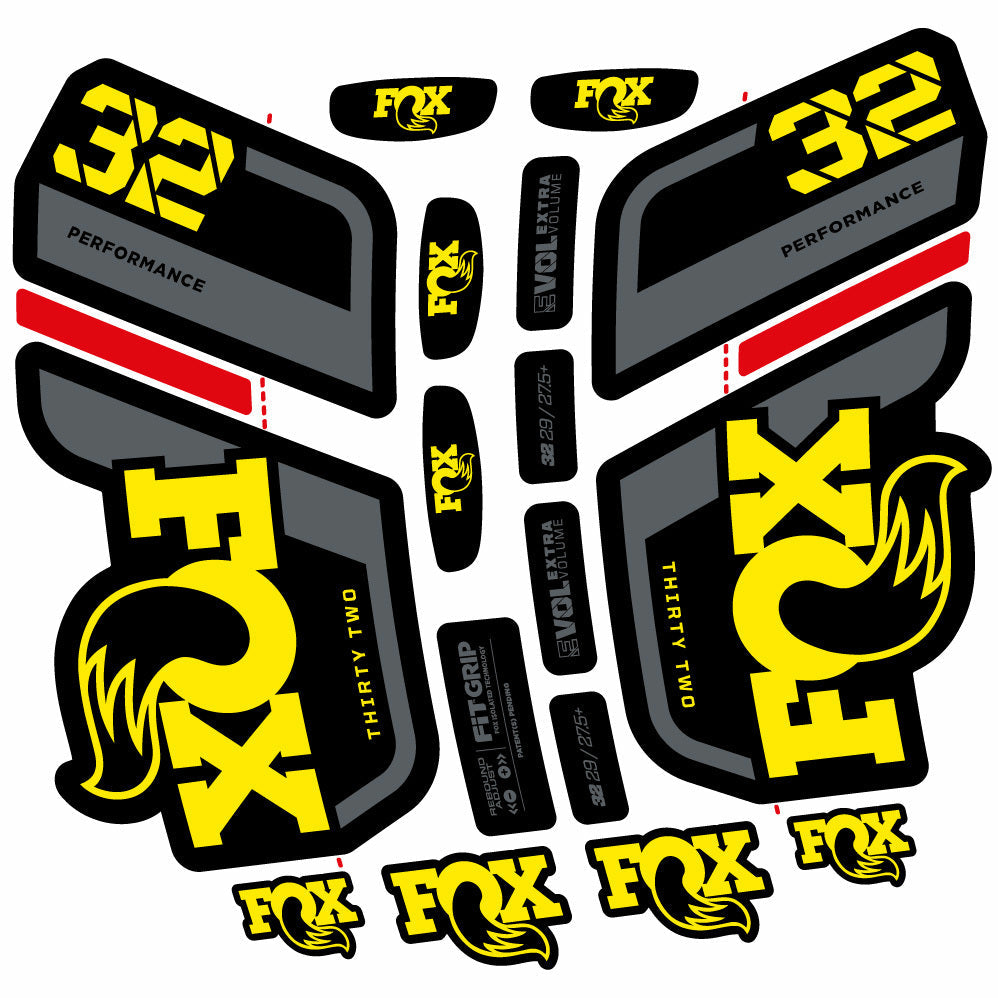 Stickers Fox 32 Performance 2022 compatibles Autocollants fourche 29"