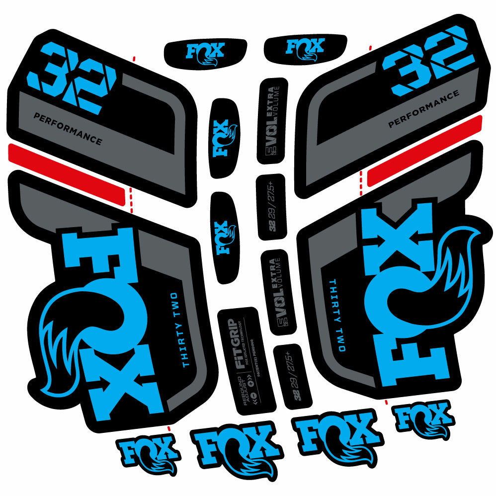 Stickers Fox 32 Performance 2022 compatibles Autocollants fourche 29"