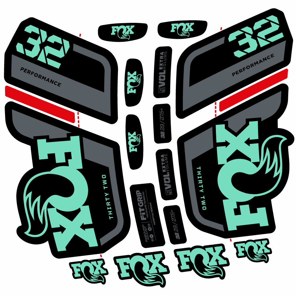 Stickers Fox 32 Performance 2022 compatibles Autocollants fourche 29"