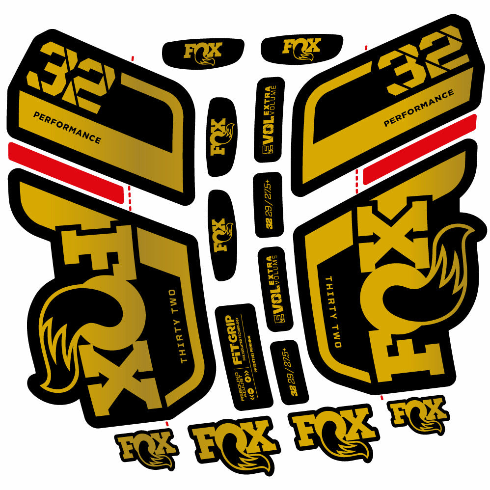 Stickers Fox 32 Performance 2022 compatibles Autocollants fourche 29"