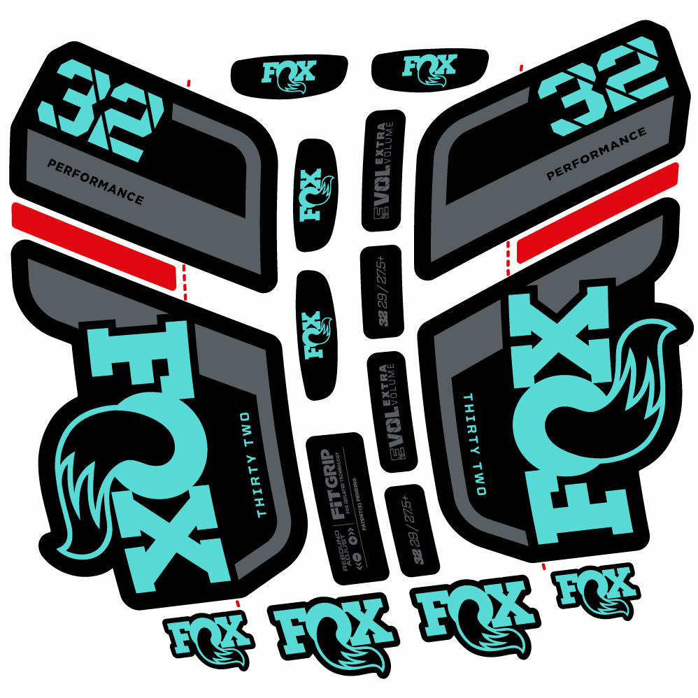 Stickers Fox 32 Performance 2022 compatibles Autocollants fourche 29"