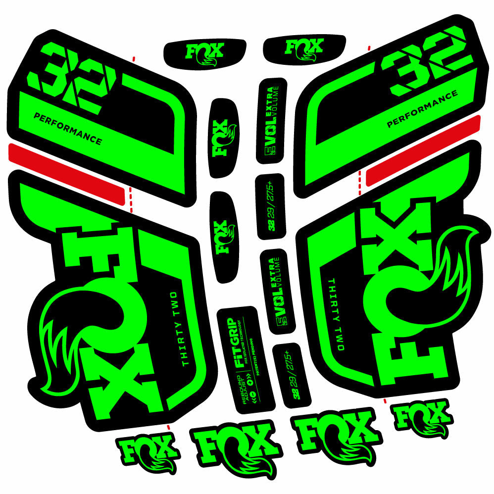Stickers Fox 32 Performance 2022 compatibles Autocollants fourche 29"