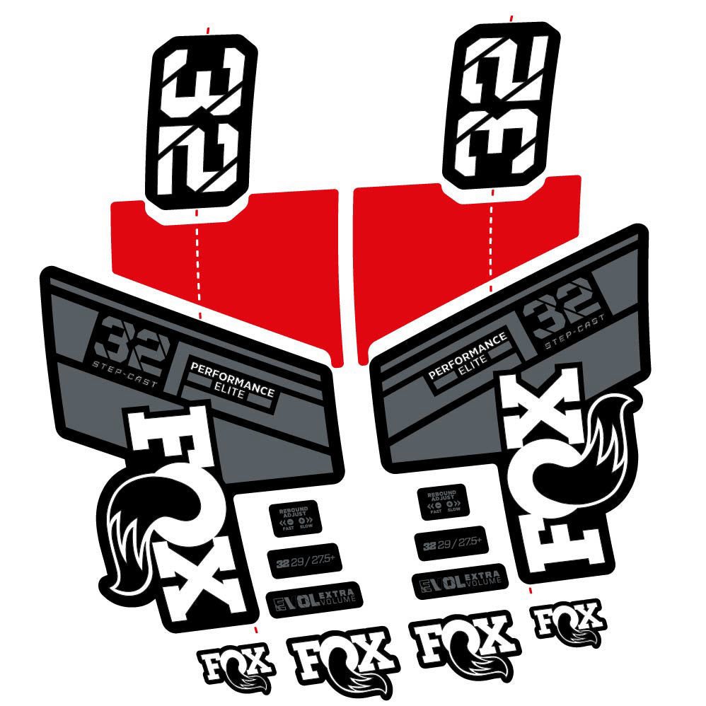 Stickers Fox 32 SC Performance Elite 2021 compatibles Autocollants fourche 29"