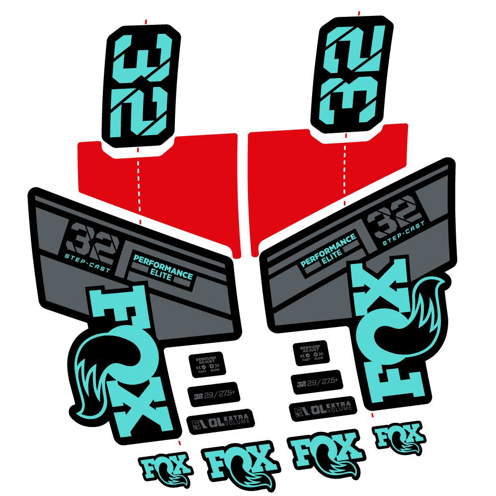 Stickers Fox 32 SC Performance Elite 2021 compatibles Autocollants fourche 29"