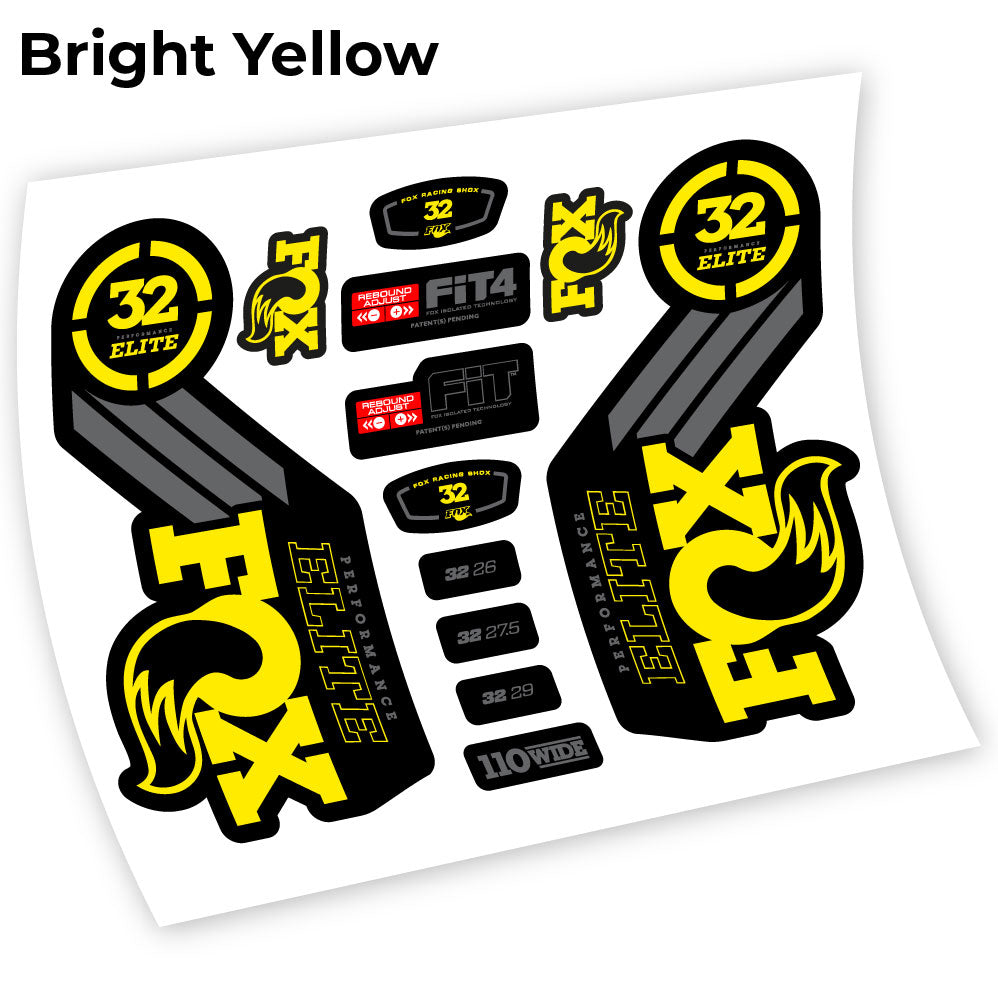Stickers Fox 32 Performance Elite 2016 compatibles Autocollants fourche