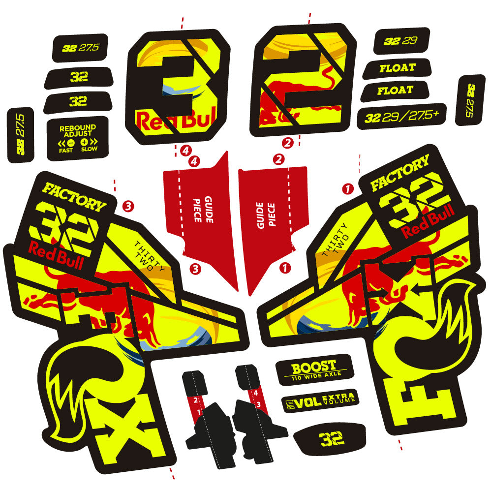Stickers Fox 32 Factory SC 2021 compatibles - Autocollants fourche VTT