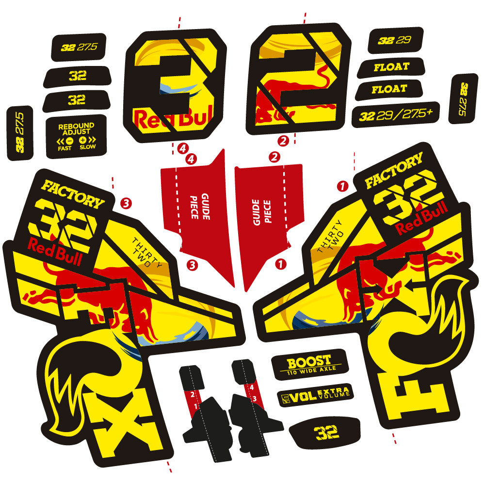 Stickers Fox 32 Factory SC 2021 compatibles - Autocollants fourche VTT
