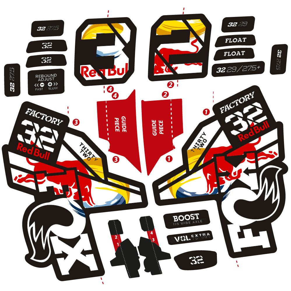 Stickers Fox 32 Factory SC 2021 compatibles - Autocollants fourche VTT