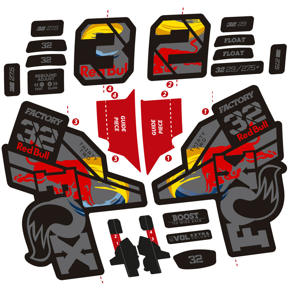 Stickers Fox 32 Factory SC 2021 compatibles - Autocollants fourche VTT