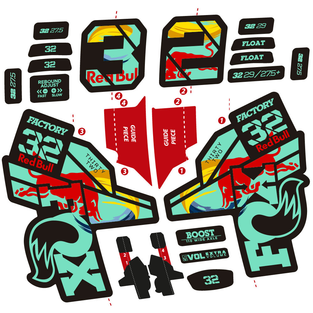 Stickers Fox 32 Factory SC 2021 compatibles - Autocollants fourche VTT