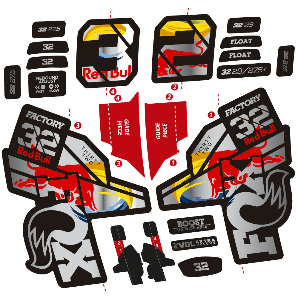Stickers Fox 32 Factory SC 2021 compatibles - Autocollants fourche VTT