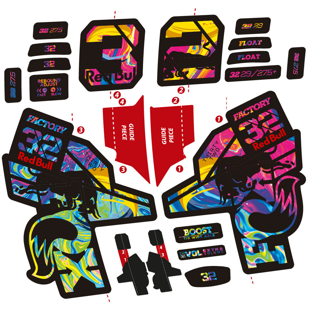 Stickers Fox 32 Factory SC 2021 compatibles - Autocollants fourche VTT