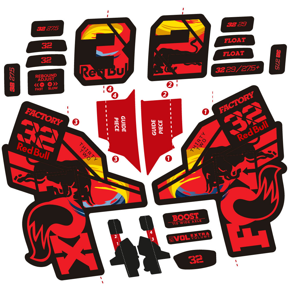 Stickers Fox 32 Factory SC 2021 compatibles - Autocollants fourche VTT