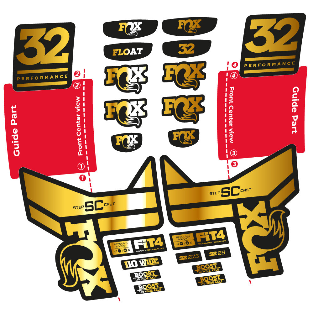Stickers Fox 32 SC Performance 2019 compatibles Autocollants fourche 29"