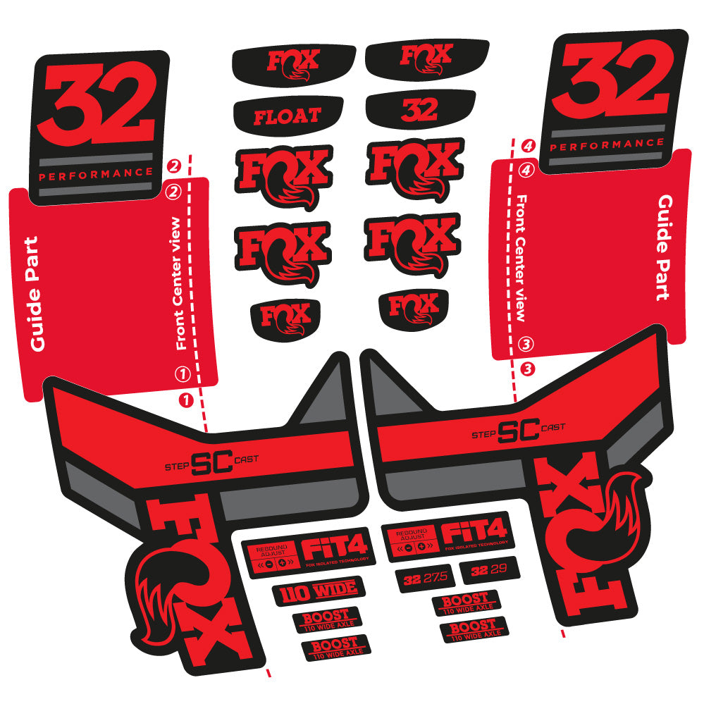 Stickers Fox 32 SC Performance 2019 compatibles Autocollants fourche 29"