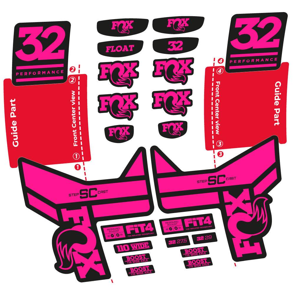 Stickers Fox 32 SC Performance 2019 compatibles Autocollants fourche 29"