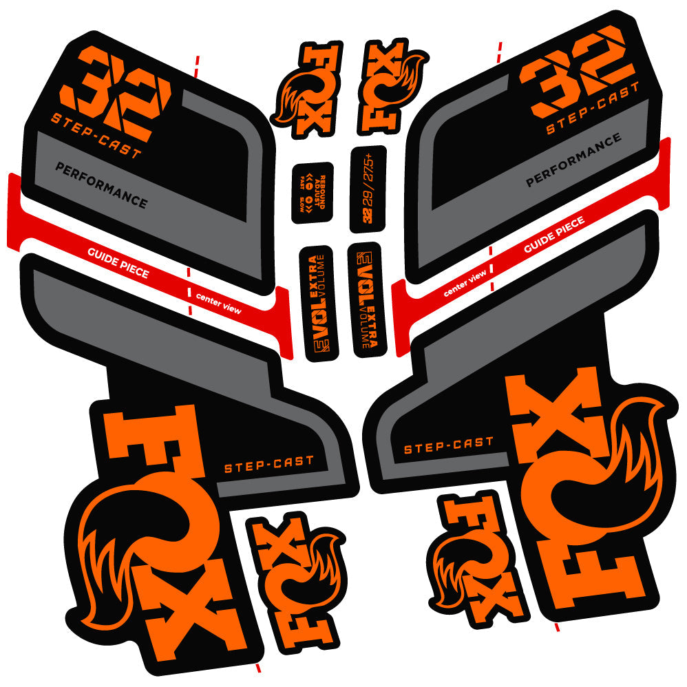 Stickers Fox 32 Step Cast Performance 2022 compatibles Autocollants fourche