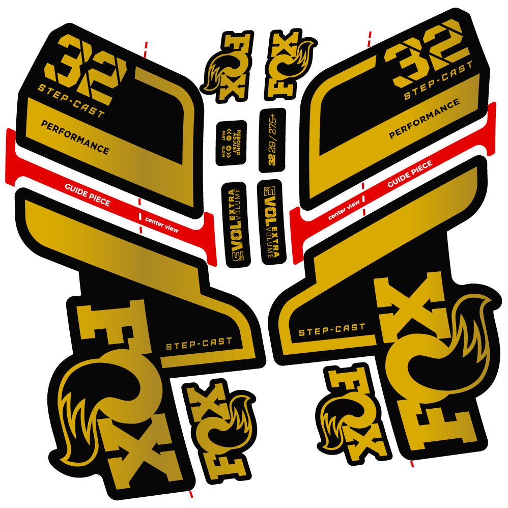 Stickers Fox 32 Step Cast Performance 2022 compatibles Autocollants fourche