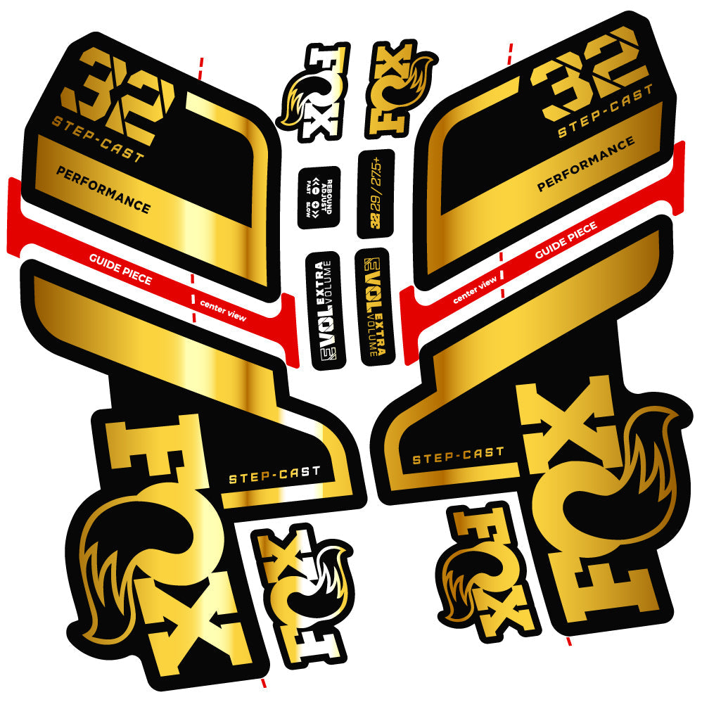 Stickers Fox 32 Step Cast Performance 2022 compatibles Autocollants fourche