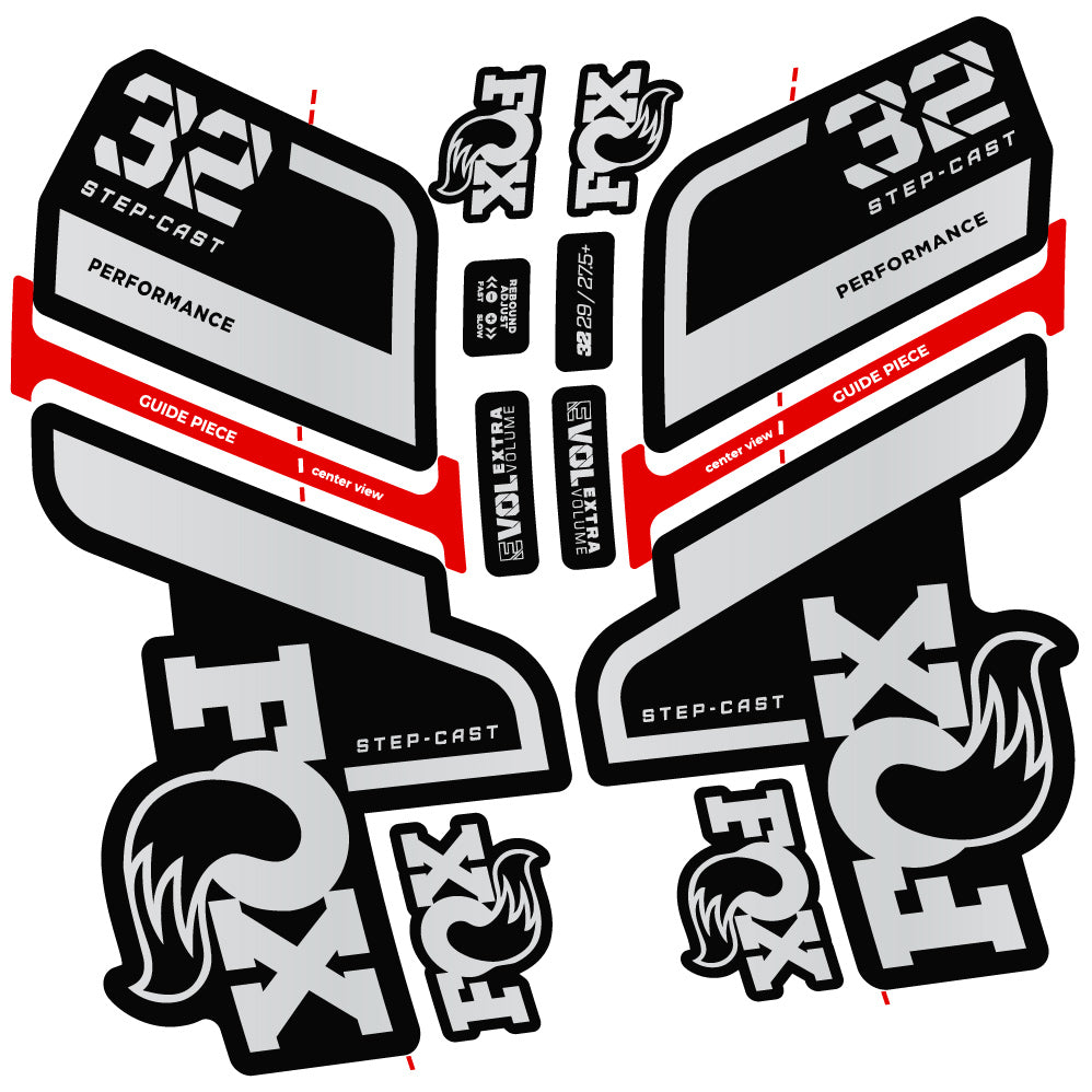 Stickers Fox 32 Step Cast Performance 2022 compatibles Autocollants fourche