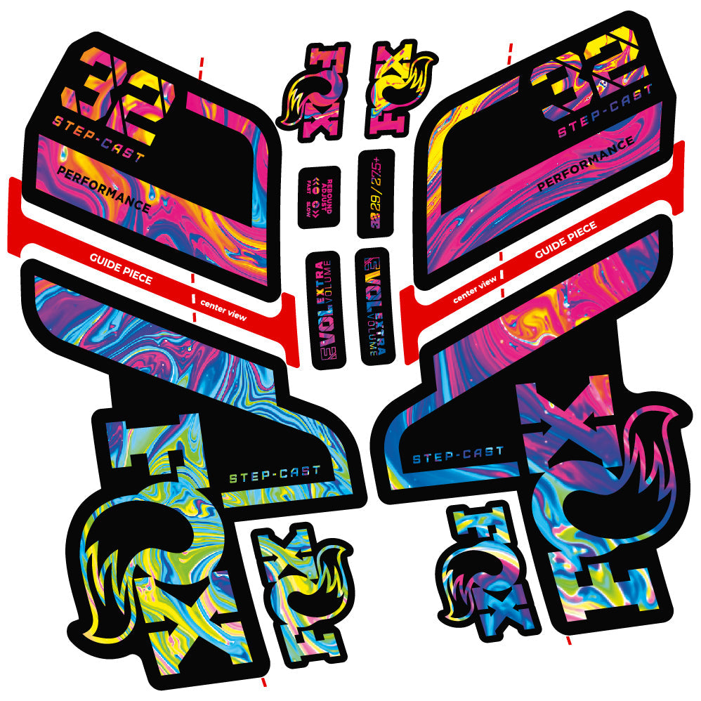 Stickers Fox 32 Step Cast Performance 2022 compatibles Autocollants fourche