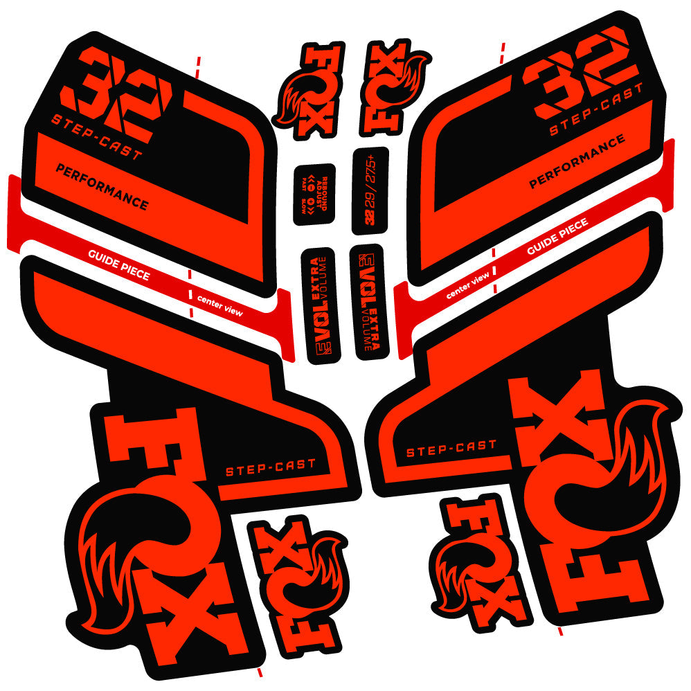 Stickers Fox 32 Step Cast Performance 2022 compatibles Autocollants fourche