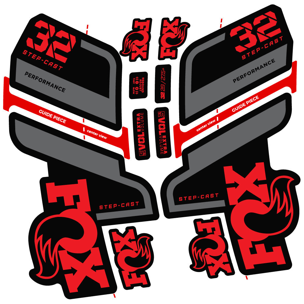 Stickers Fox 32 Step Cast Performance 2022 compatibles Autocollants fourche