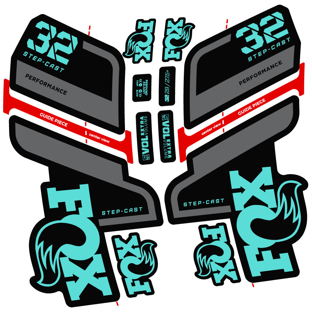 Stickers Fox 32 Step Cast Performance 2022 compatibles Autocollants fourche