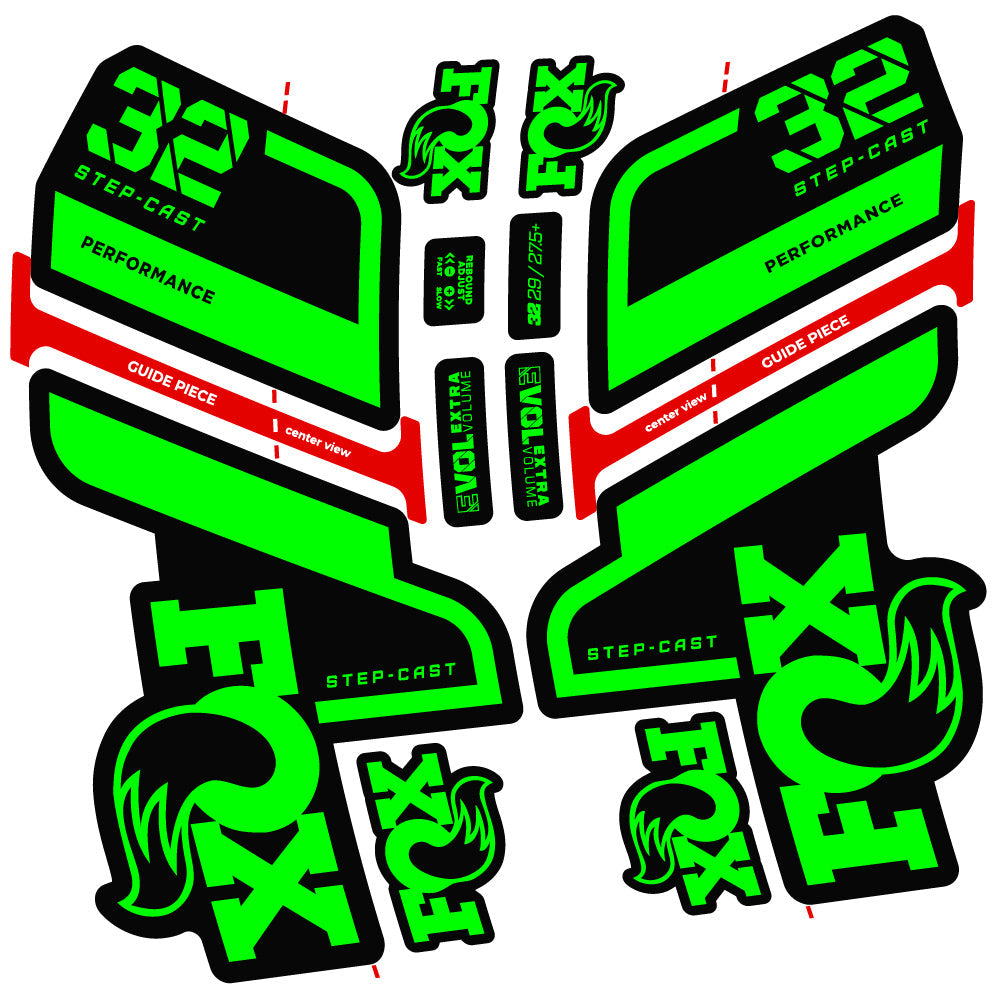 Stickers Fox 32 Step Cast Performance 2022 compatibles Autocollants fourche