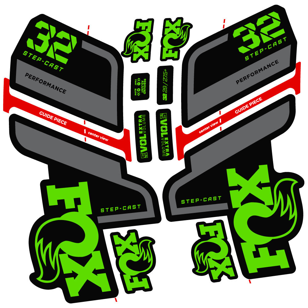 Stickers Fox 32 Step Cast Performance 2022 compatibles Autocollants fourche