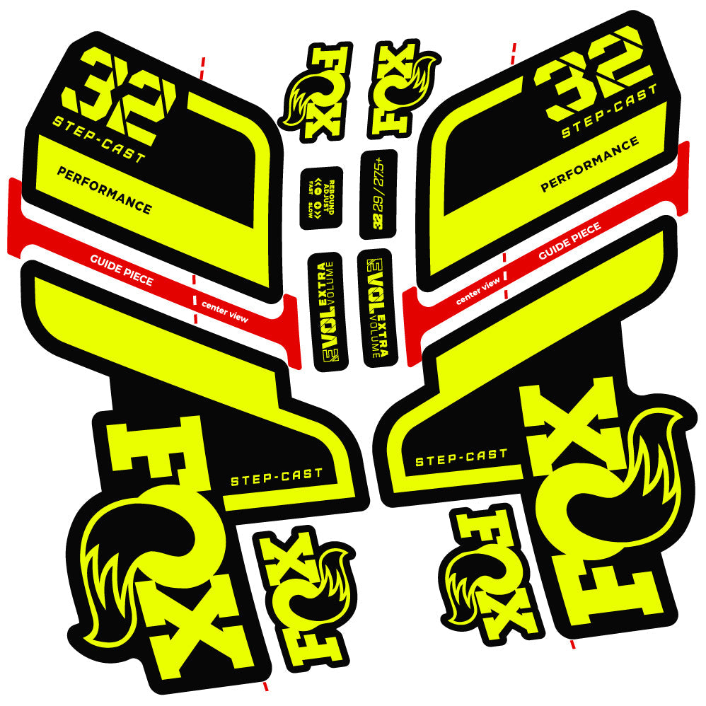 Stickers Fox 32 Step Cast Performance 2022 compatibles Autocollants fourche