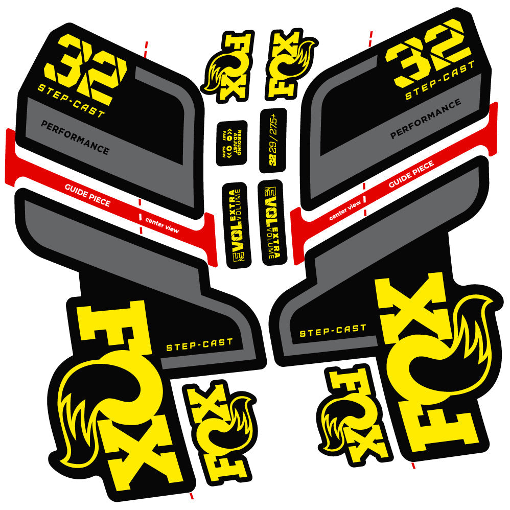 Stickers Fox 32 Step Cast Performance 2022 compatibles Autocollants fourche