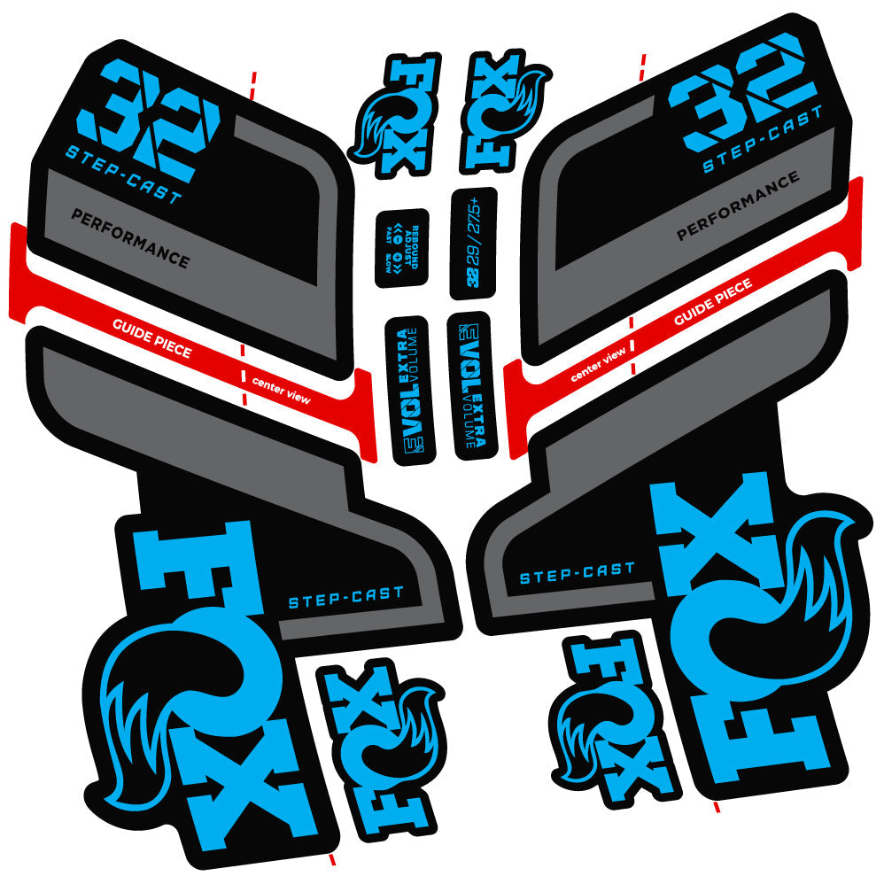 Stickers Fox 32 Step Cast Performance 2022 compatibles Autocollants fourche