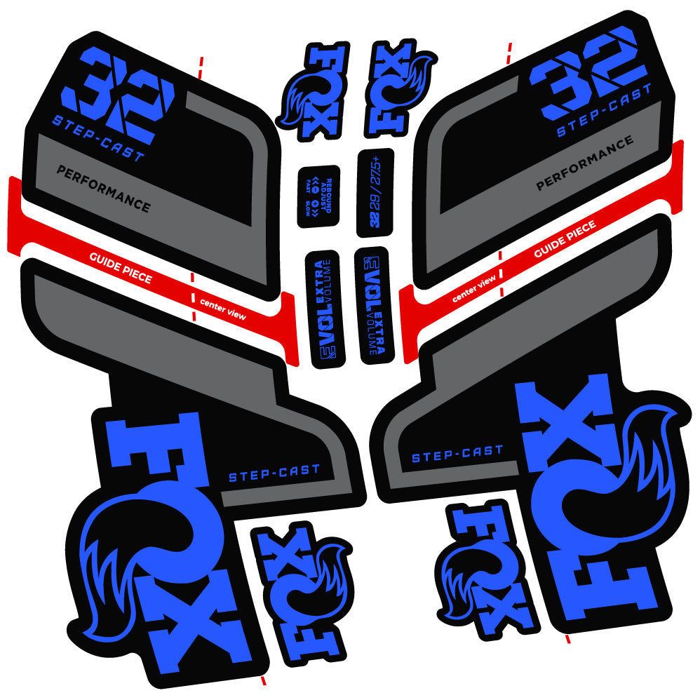 Stickers Fox 32 Step Cast Performance 2022 compatibles Autocollants fourche