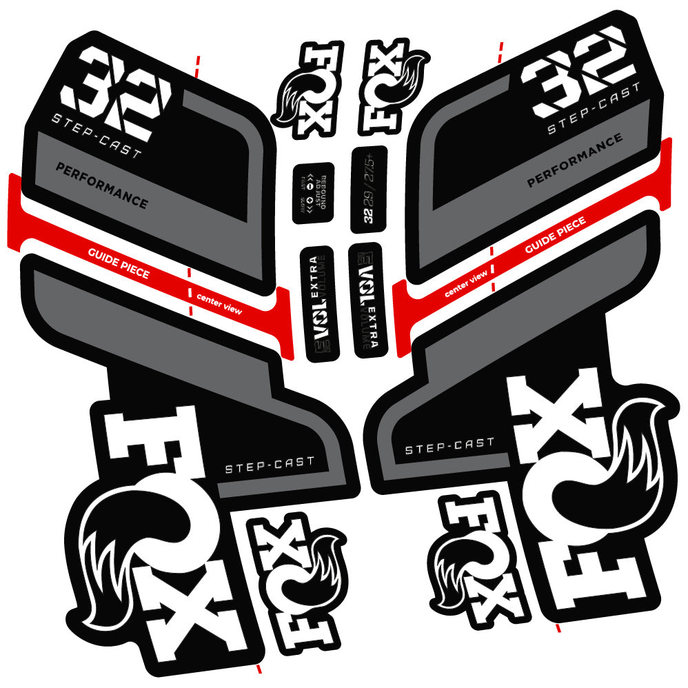 Stickers Fox 32 Step Cast Performance 2022 compatibles Autocollants fourche