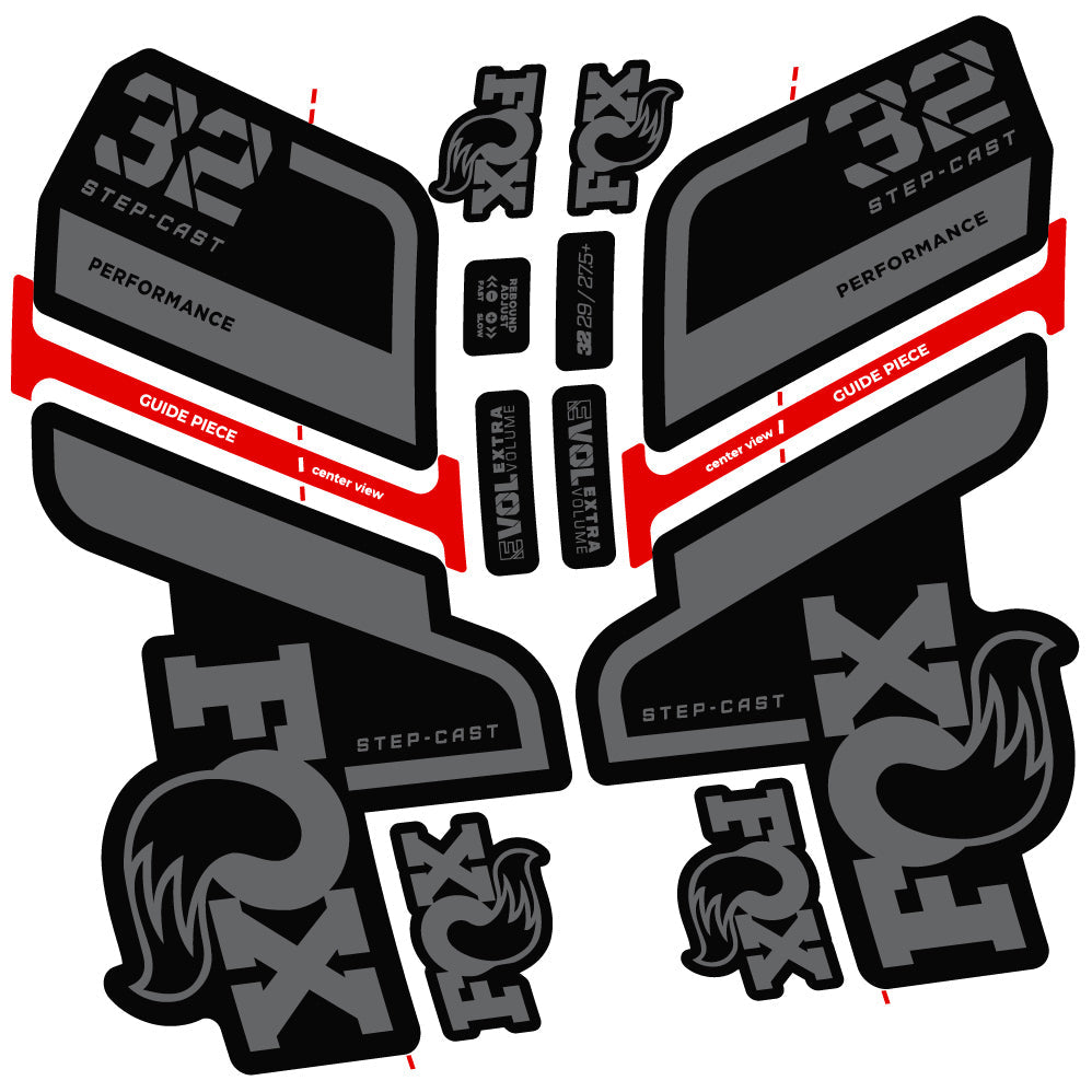 Stickers Fox 32 Step Cast Performance 2022 compatibles Autocollants fourche